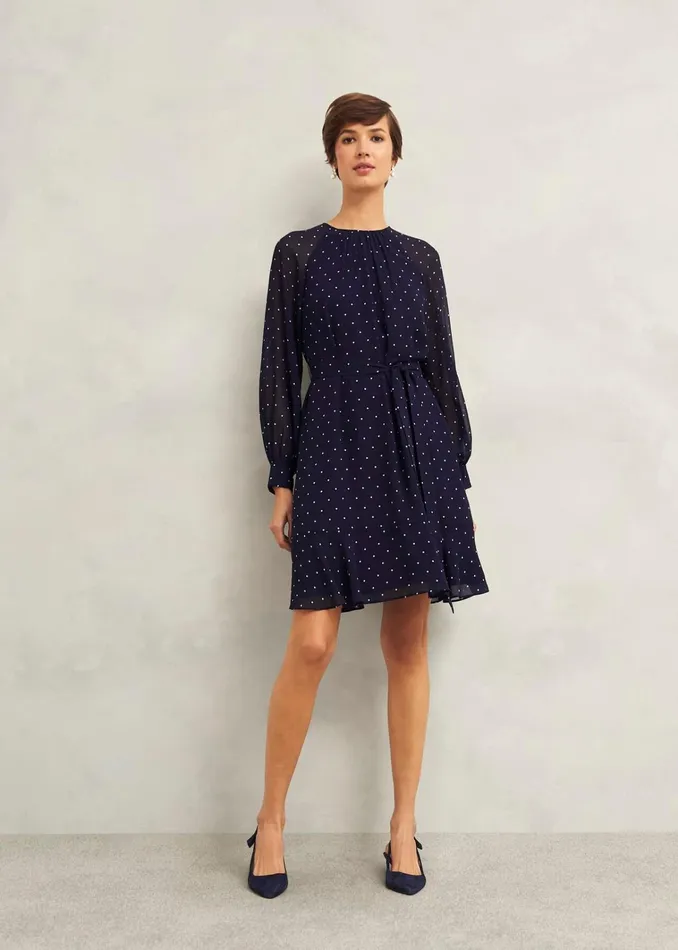 Women Rosie Dress Navy Ivory Hobbs Dresses and Jumpsuits