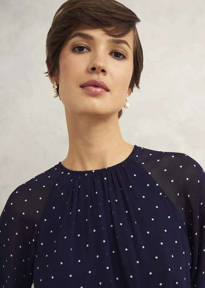 Women Rosie Dress Navy Ivory Hobbs Dresses and Jumpsuits