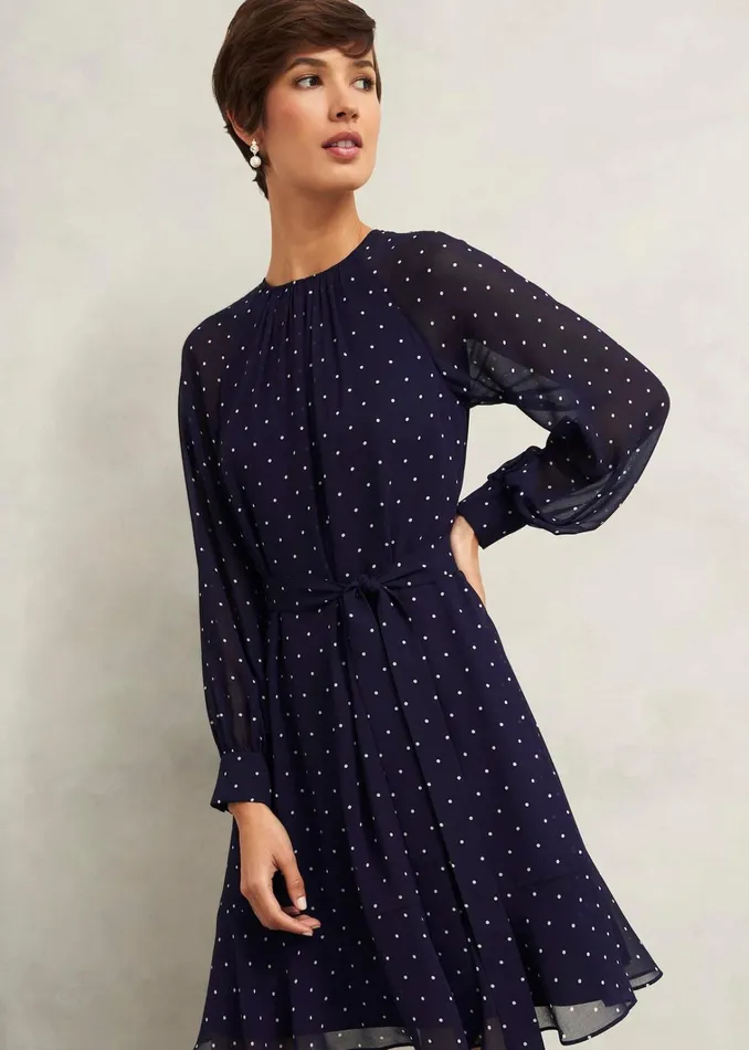 Women Rosie Dress Navy Ivory Hobbs Dresses and Jumpsuits