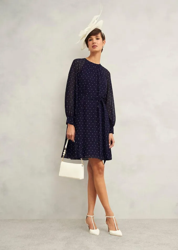 Women Rosie Dress Navy Ivory Hobbs Dresses and Jumpsuits