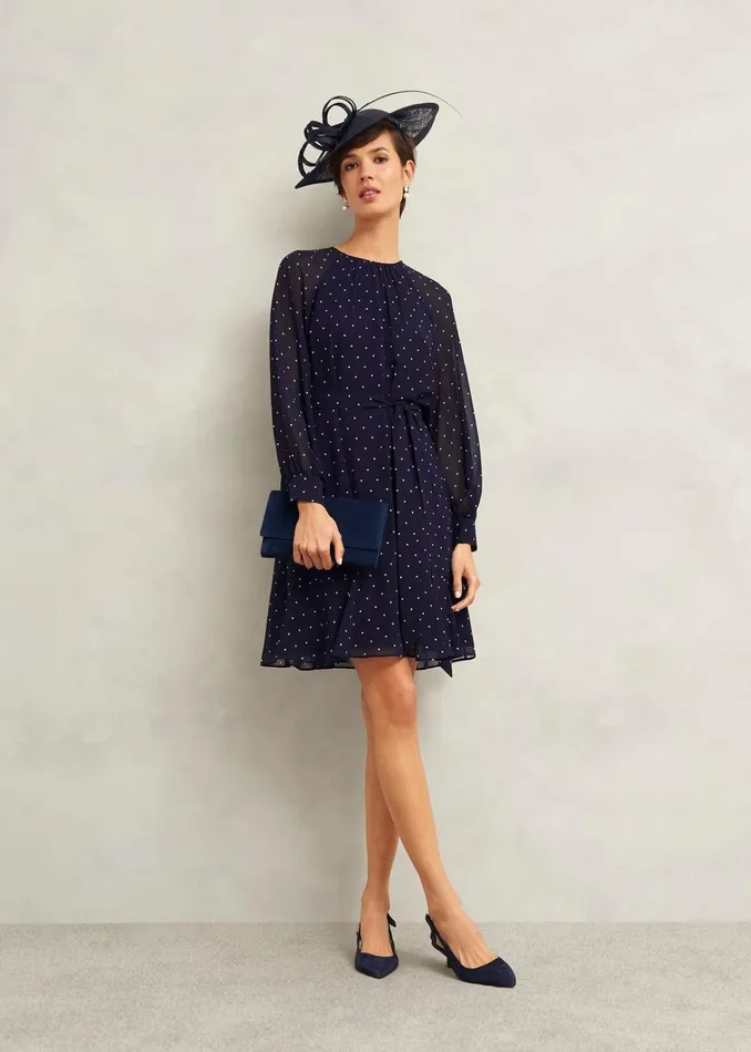 Women Rosie Dress Navy Ivory Hobbs Dresses and Jumpsuits