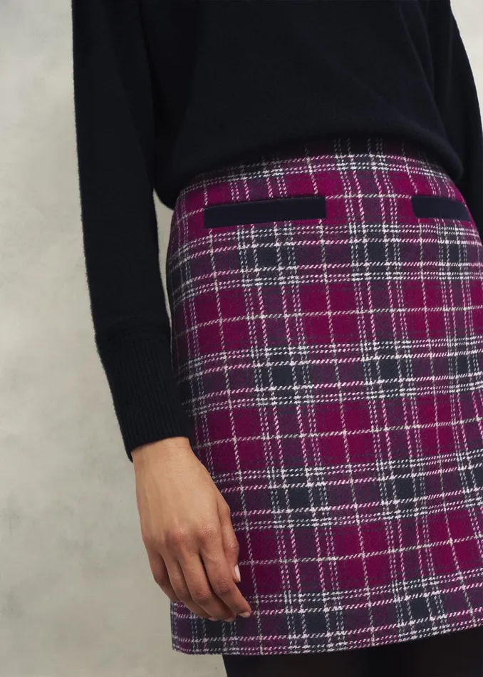 Women Ruthie Wool Skirt Pink Multi Hobbs Skirts
