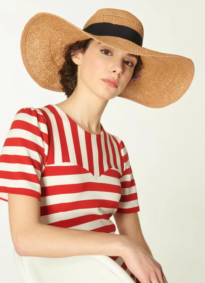 Women Saffron Straw Floppy Sun Hat LKBennett Hats and Fascinators