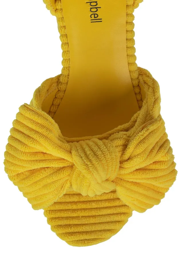 Women Sandal Jeffrey Campbell PICNIC Yellow Stripe Terrycloth