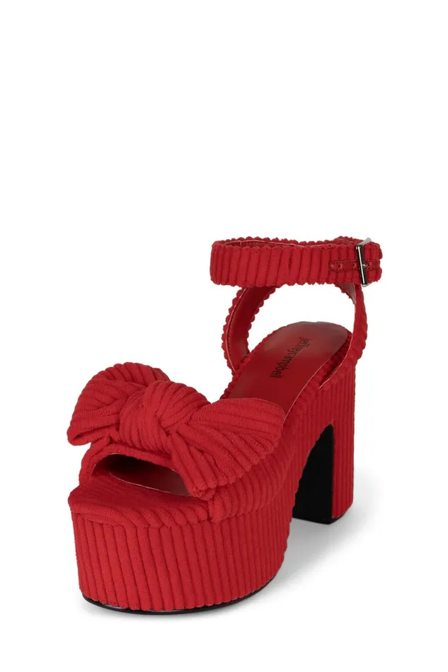 Women Sandal Jeffrey Campbell PICNIC Yellow Stripe Terrycloth
