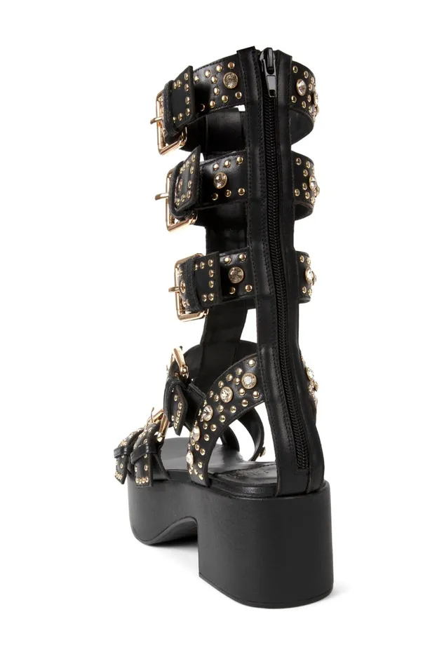 Women Sandal Jeffrey Campbell RAMONES Black Gold
