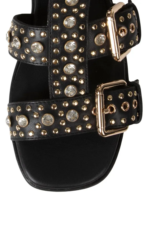 Women Sandal Jeffrey Campbell RAMONES Black Gold