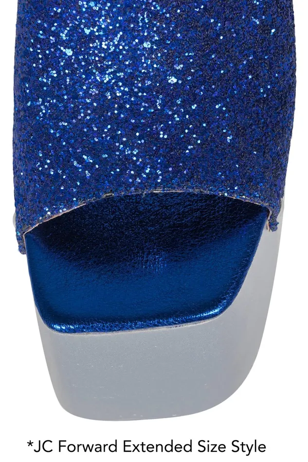 Women Sandal Jeffrey Campbell ROCKNROLLN Blue Glitter Silver