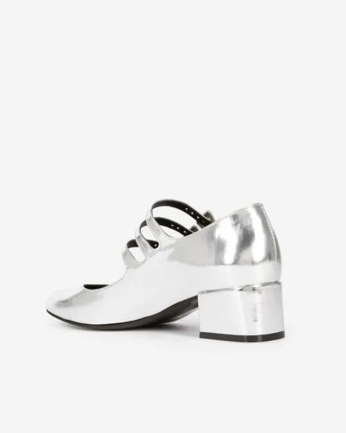 Women Sandals and Ballerinas The Kooples Silver Leather Heeled TBar Shoes Silver