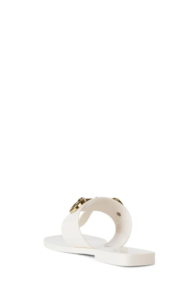 Women Sandals Under 100 Jeffrey Campbell ALILBIT Cream Shiny