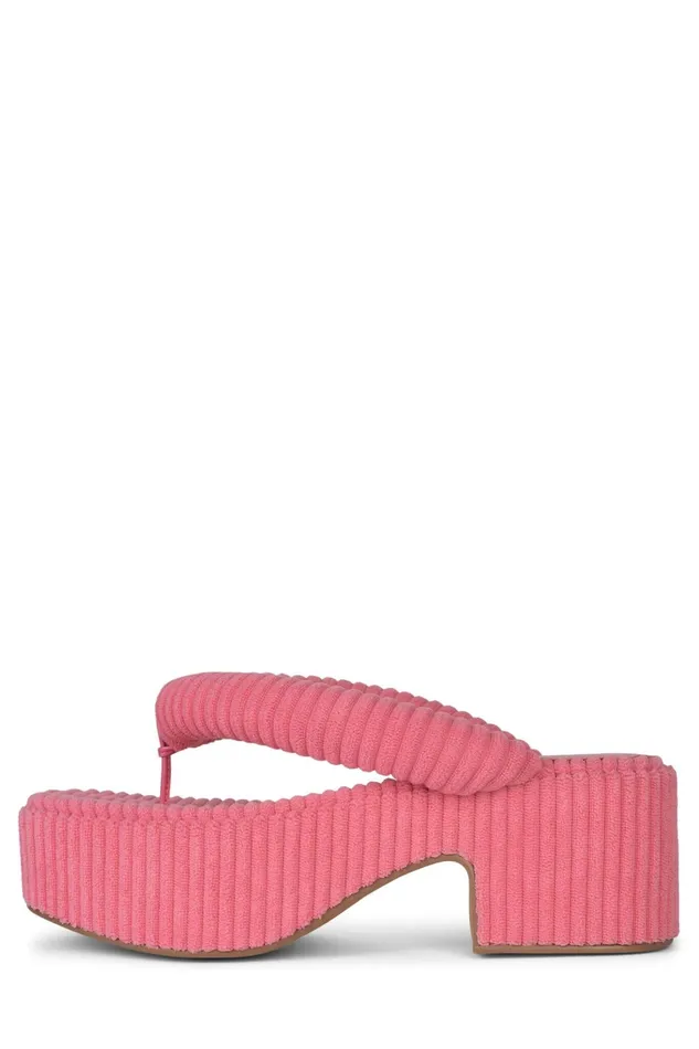 Women Sandals Under 100 Jeffrey Campbell LUAU2 Pink Stripe Terrycloth