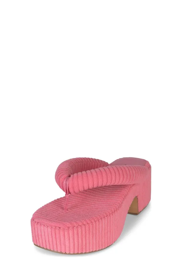 Women Sandals Under 100 Jeffrey Campbell LUAU2 Pink Stripe Terrycloth
