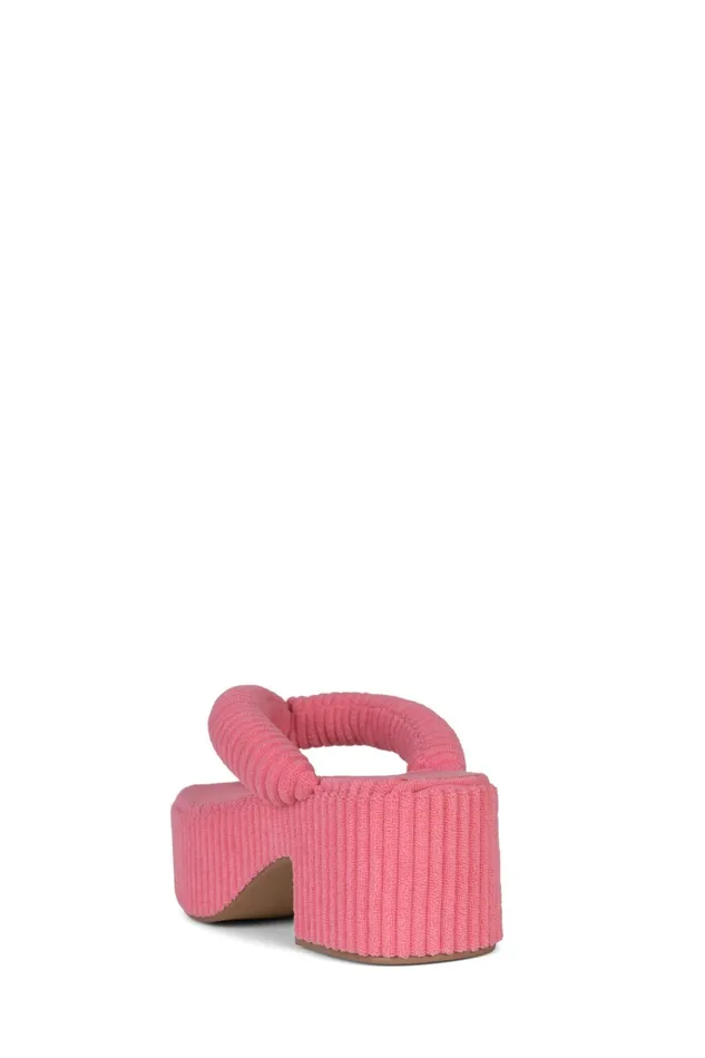 Women Sandals Under 100 Jeffrey Campbell LUAU2 Pink Stripe Terrycloth