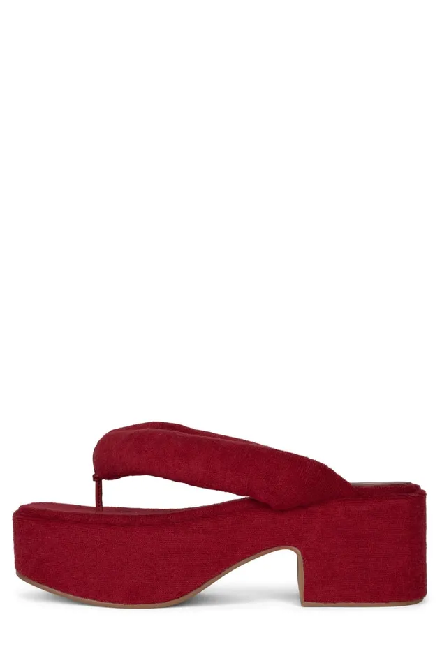 Women Sandals Under 100 Jeffrey Campbell LUAU2 Pink Stripe Terrycloth