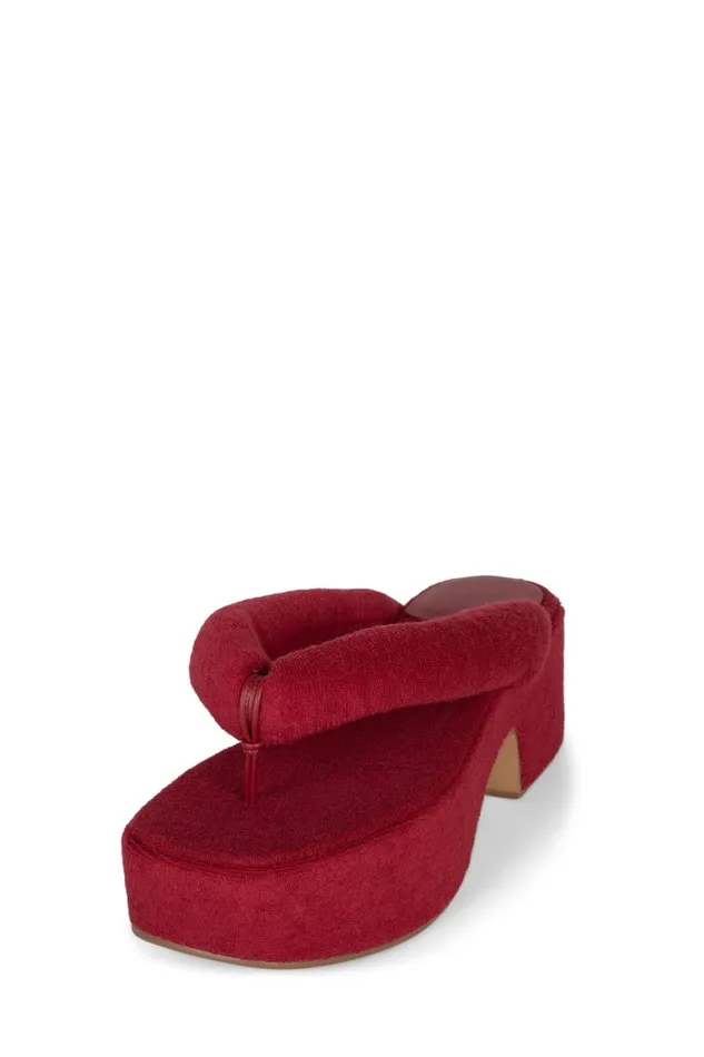 Women Sandals Under 100 Jeffrey Campbell LUAU2 Pink Stripe Terrycloth