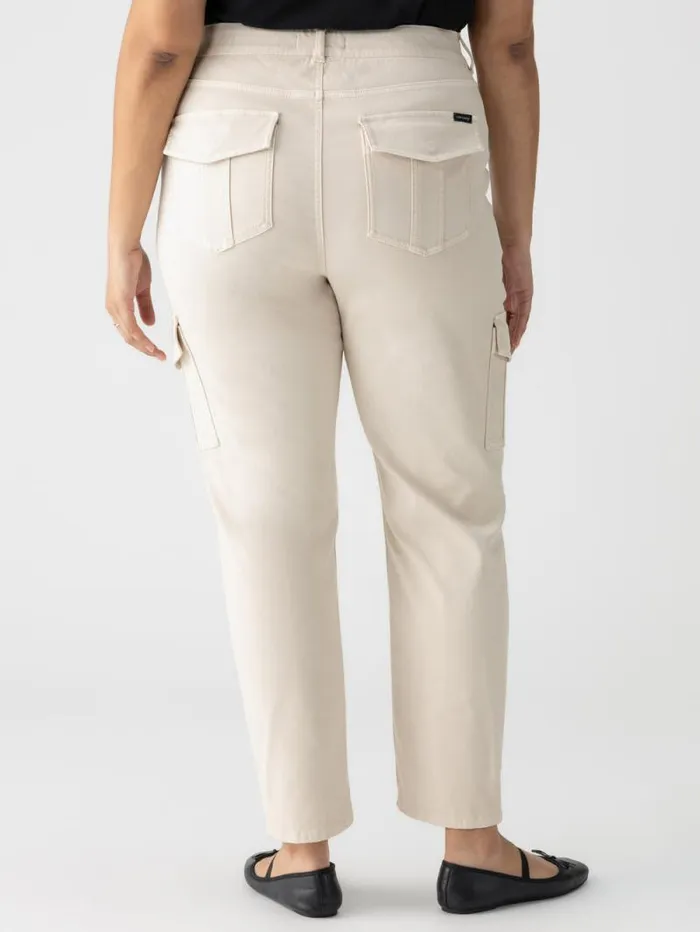 Women Sculpted Hayden Cargo Standard Rise Pant Toasted Almond Inclusive Collection Sanctuary Clothing Inclusive