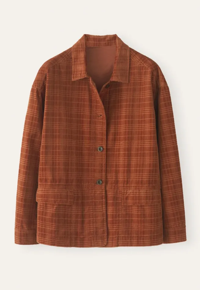 Women Selfcheck Boxy Jacket Chilli Poetry Fashion Jackets and Coats