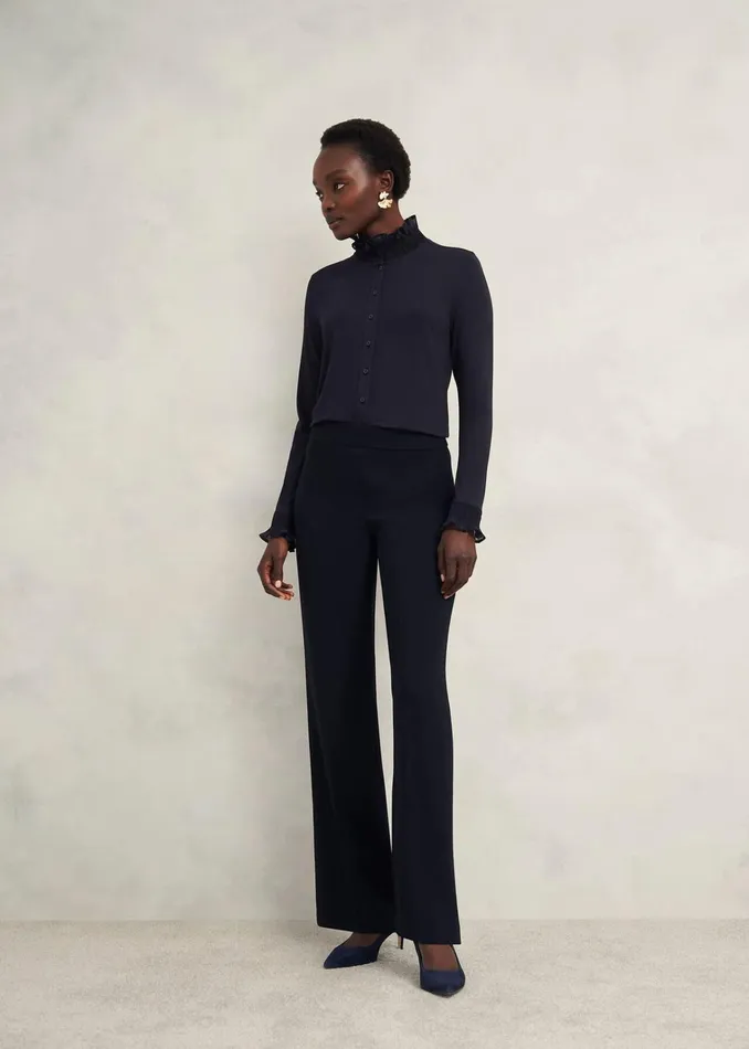 Women Sera Frill Top Hobbs Navy Hobbs Tops