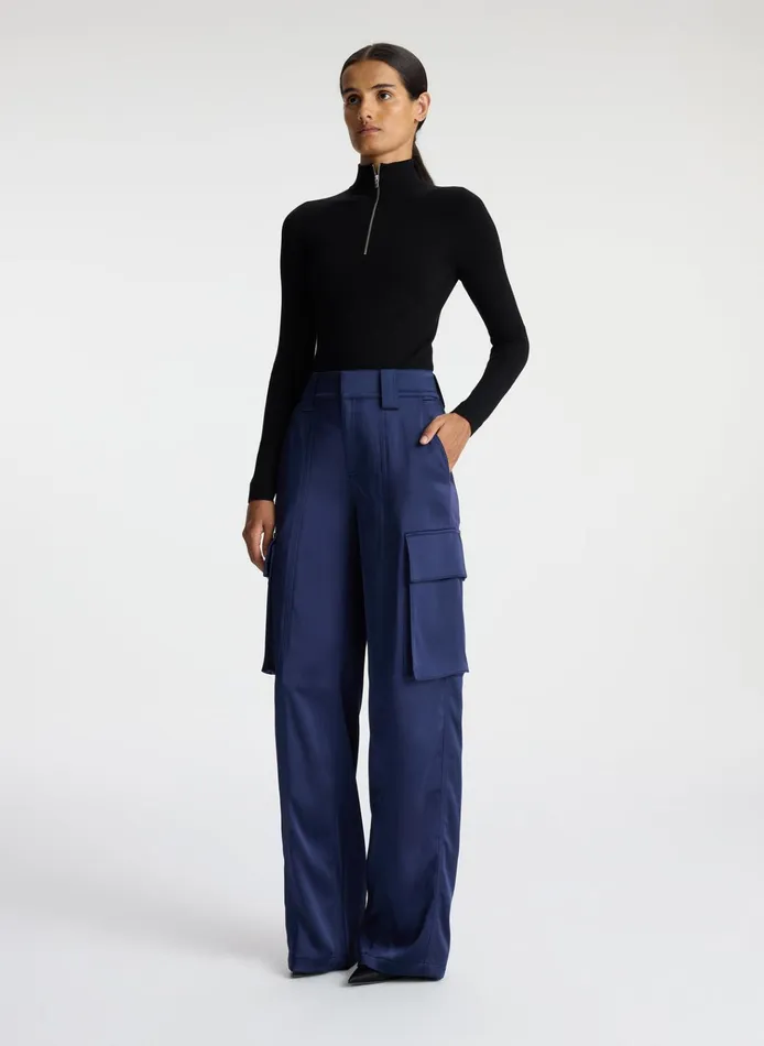 Women Sets ALC Bryan Satin Cargo Pant Evening Blue