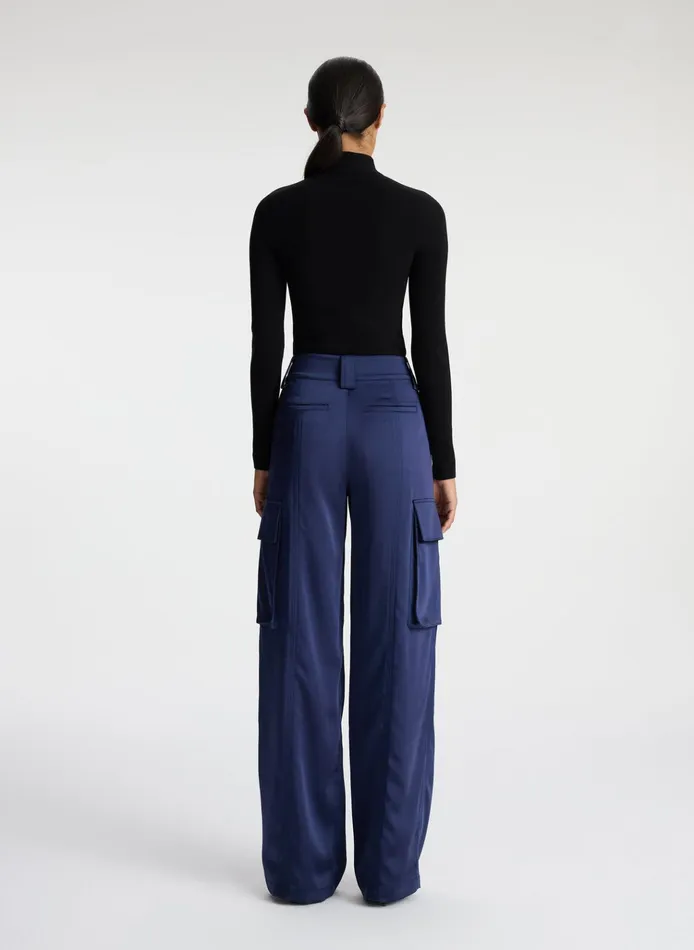 Women Sets ALC Bryan Satin Cargo Pant Evening Blue