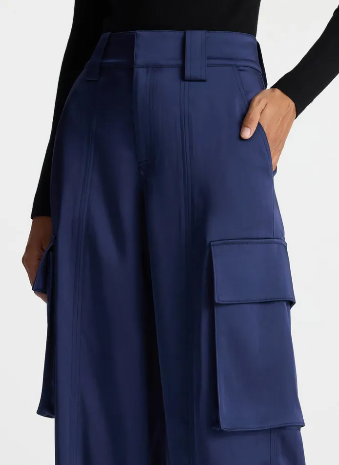 Women Sets ALC Bryan Satin Cargo Pant Evening Blue