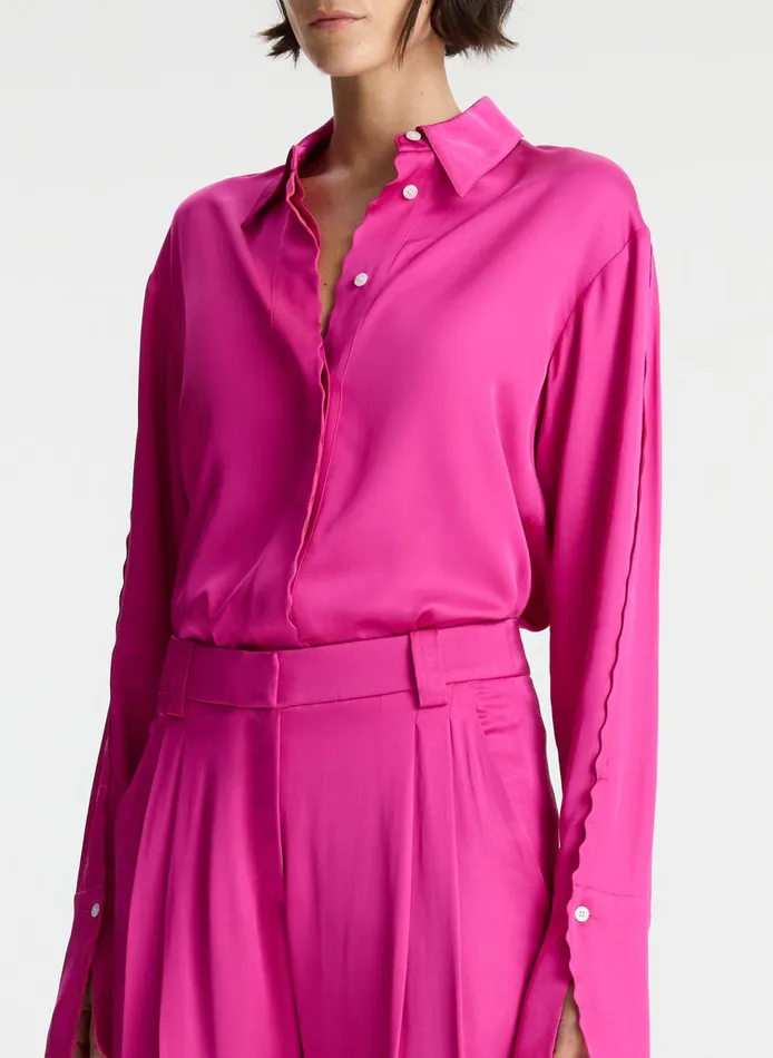 Women Sets ALC Haven Scalloped Satin Top Disco Pink
