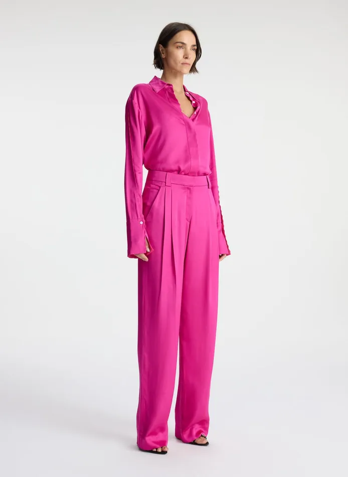 Women Sets ALC Haven Scalloped Satin Top Disco Pink