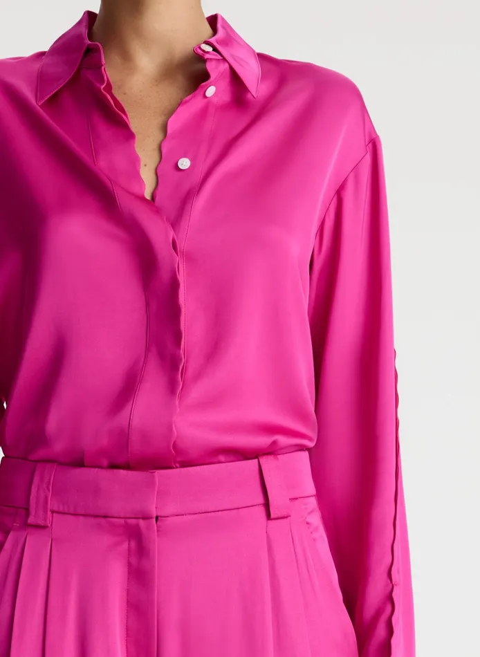 Women Sets ALC Haven Scalloped Satin Top Disco Pink