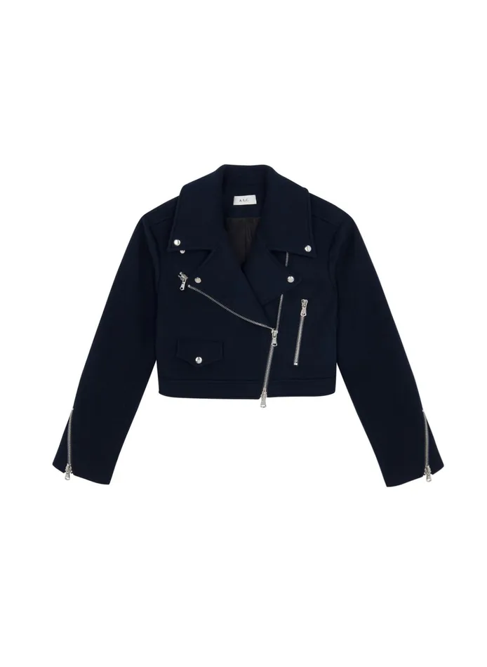 Women Sets ALC Oxford Cropped Wool Jacket Navy