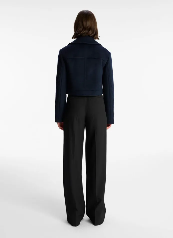 Women Sets ALC Oxford Cropped Wool Jacket Navy