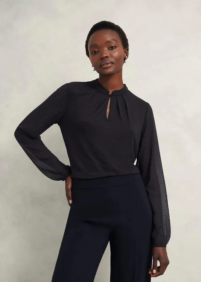 Women Shanice Sparkle Top Hobbs Navy Hobbs Tops