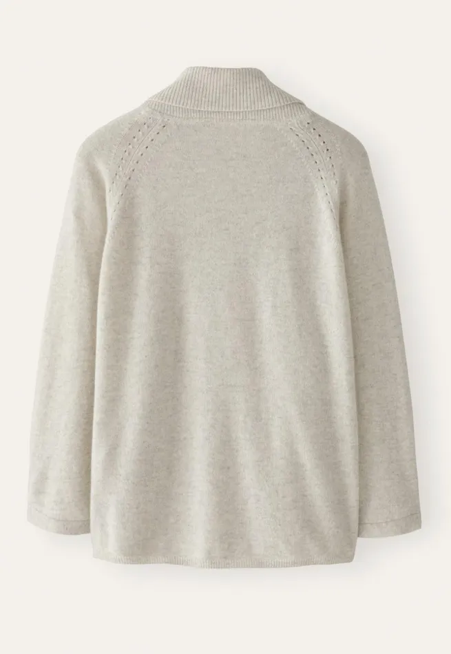 Women Shawlcollar Sweater Grey Pearl Poetry Fashion Sweaters
