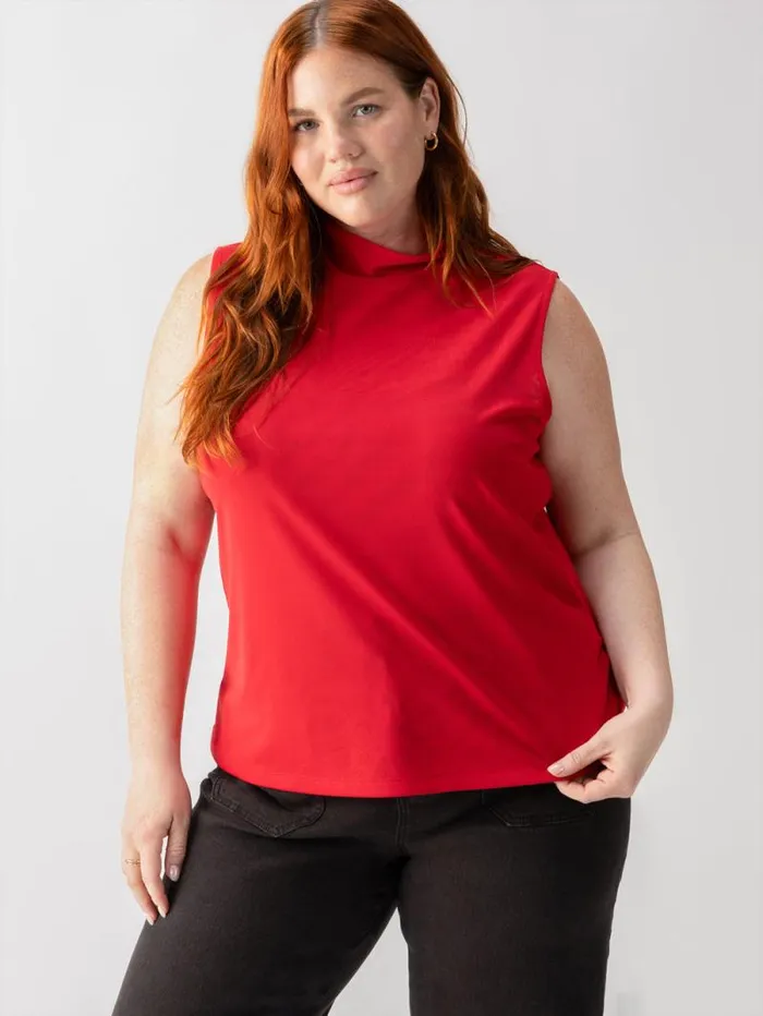 Women Shirred Neck Mesh Tank Cherry Red Inclusive Collection Sanctuary Clothing Tees and Tops Women Shirred Neck Mesh Tank Cherry Red Inclusive Collection Sanctuary Clothing Tees and Tops
