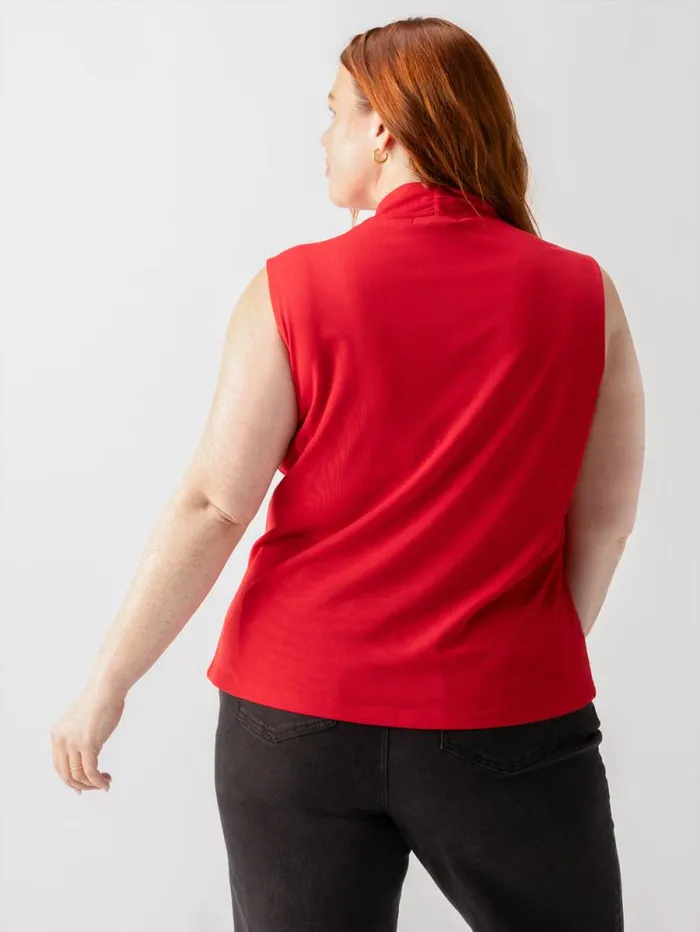 Women Shirred Neck Mesh Tank Cherry Red Inclusive Collection Sanctuary Clothing Tees and Tops Women Shirred Neck Mesh Tank Cherry Red Inclusive Collection Sanctuary Clothing Tees and Tops