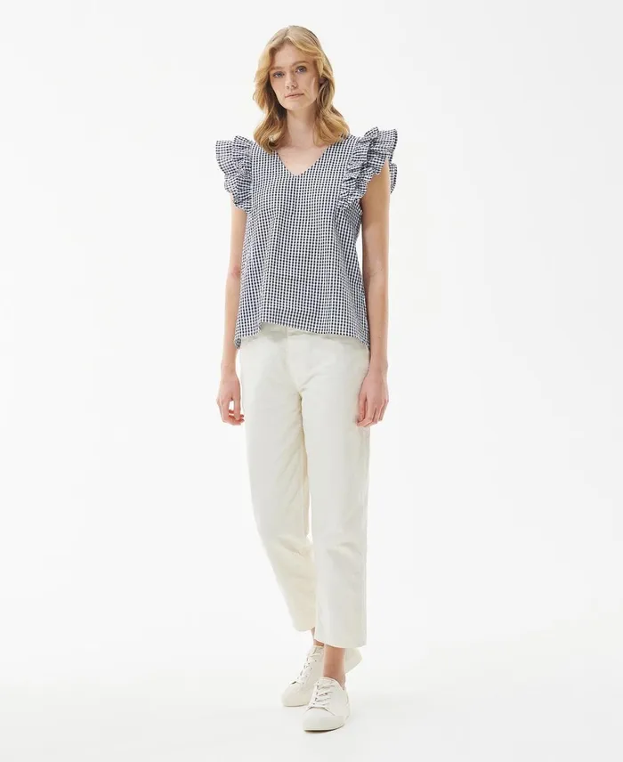 Women Shirts and Blouses Barbour Thistle Top Navy Check Women Shirts and Blouses Barbour Thistle Top Navy Check