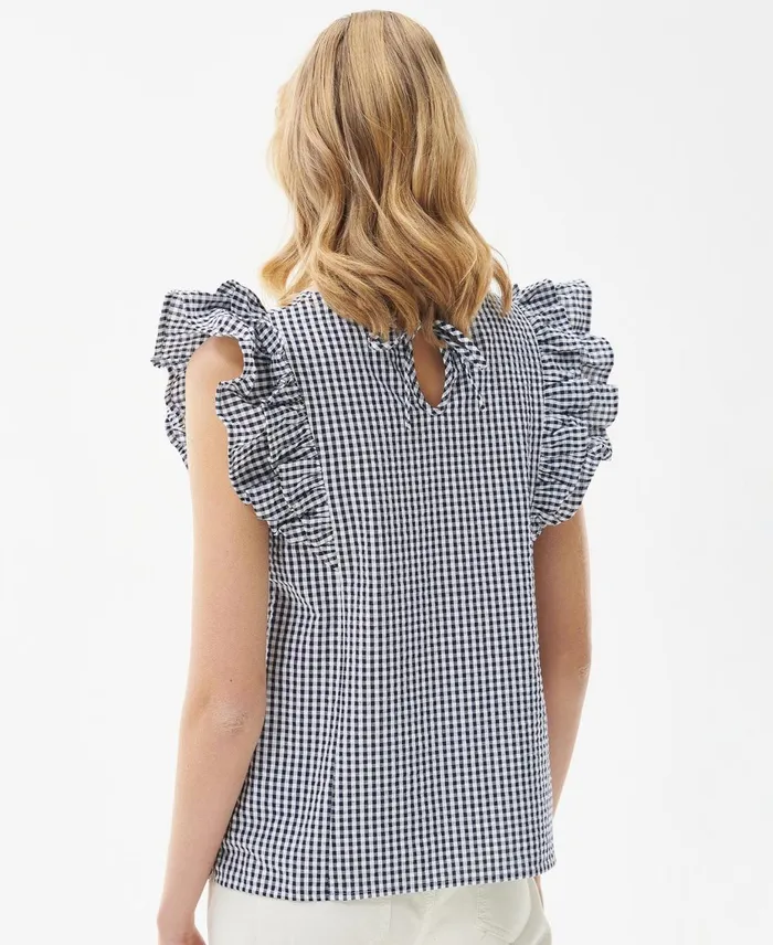 Women Shirts and Blouses Barbour Thistle Top Navy Check Women Shirts and Blouses Barbour Thistle Top Navy Check