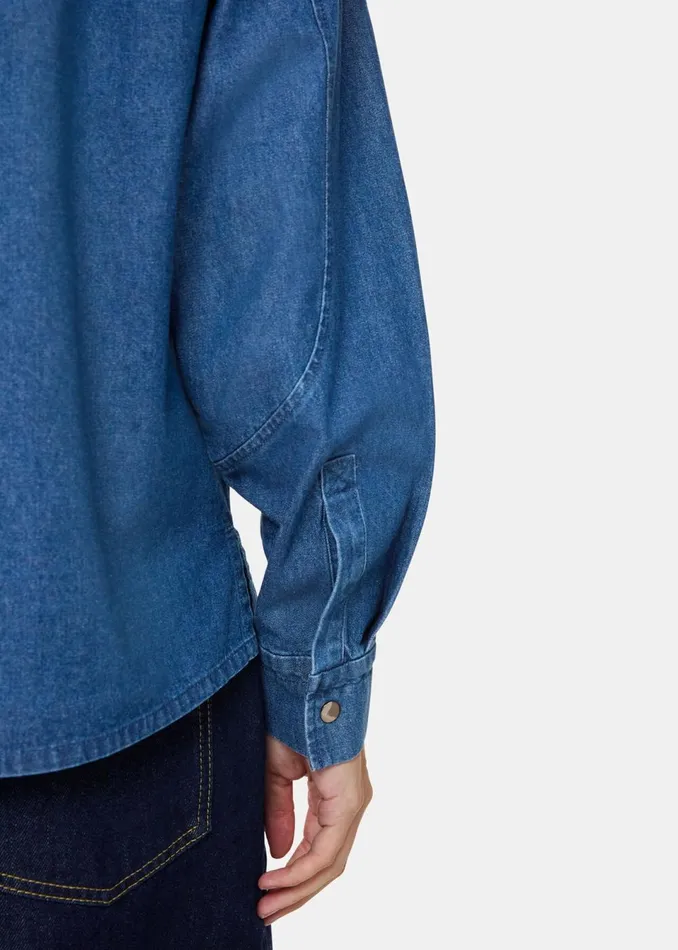 Women Shirts and Blouses Whistles Pintuck Detail Denim Shirt