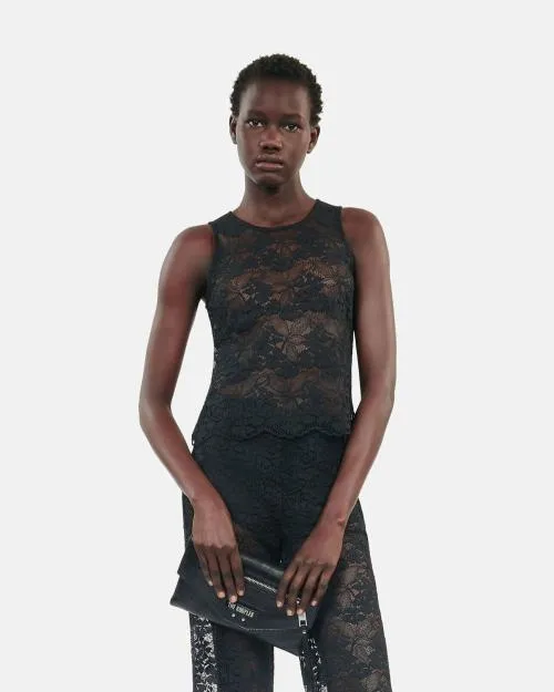Women Shirts and Tops The Kooples Black Lace Top Black
