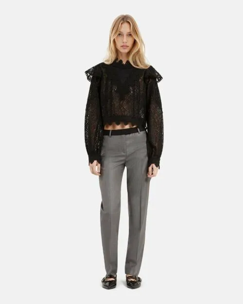 Women Shirts and Tops The Kooples Black Lace Top Black