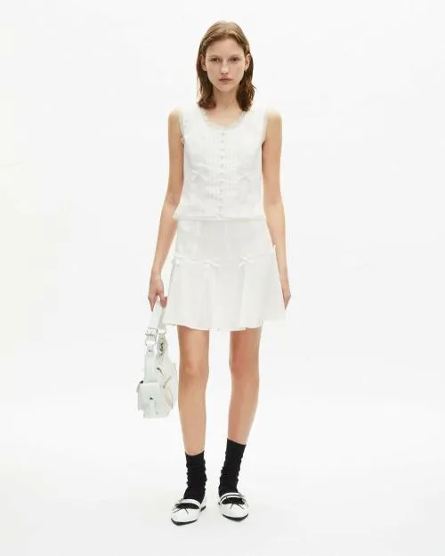Women Shirts and Tops The Kooples Ecru Lace Detail Top Ecru