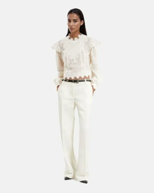 Women Shirts and Tops The Kooples Ecru Lace Top Ecru