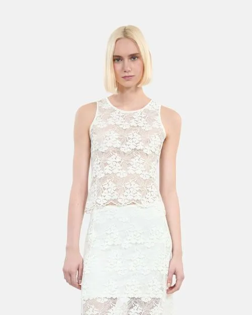 Women Shirts and Tops The Kooples Ecru Lace Top Ecru