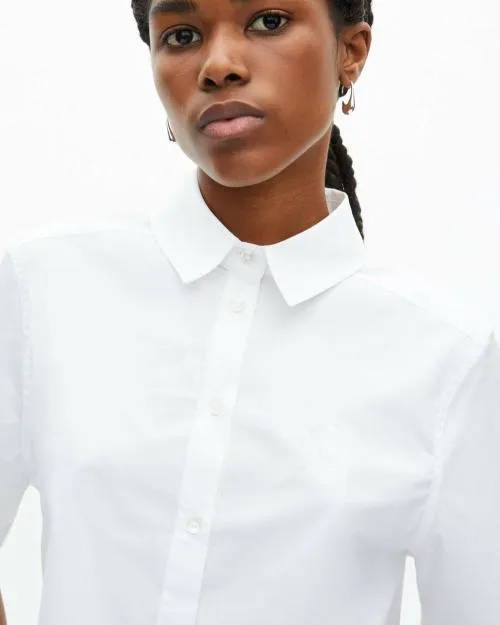 Women Shirts and Tops The Kooples Short White Poplin Shirt White