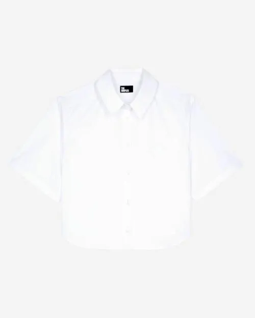 Women Shirts and Tops The Kooples Short White Poplin Shirt White