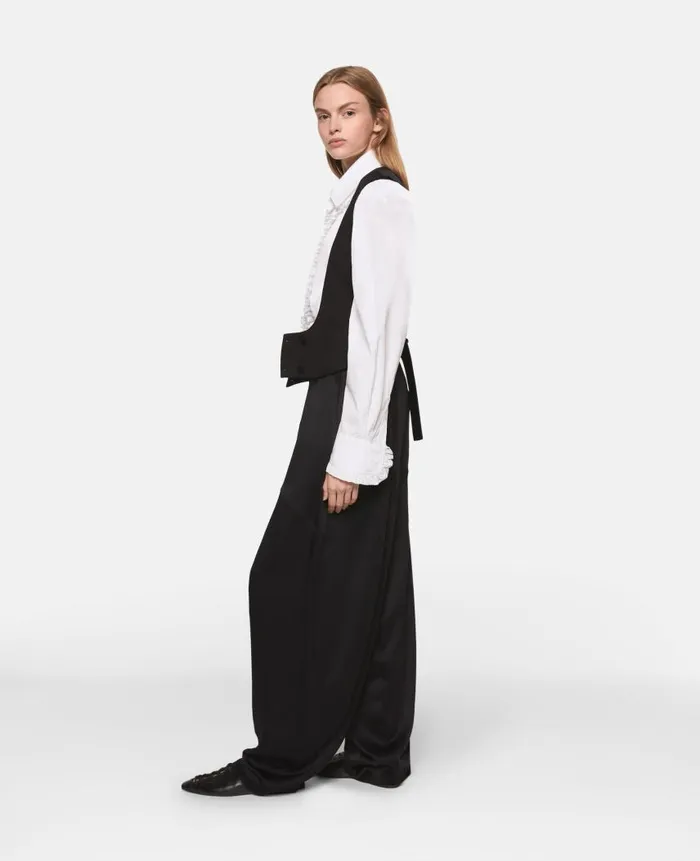 Women Shirts And Tops Stella McCartney Ruffled Cotton Tuxedo Shirt Pure White