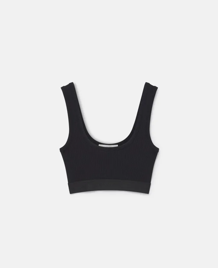 Women Shirts And Tops Stella McCartney SWave Tape Crop Top Black