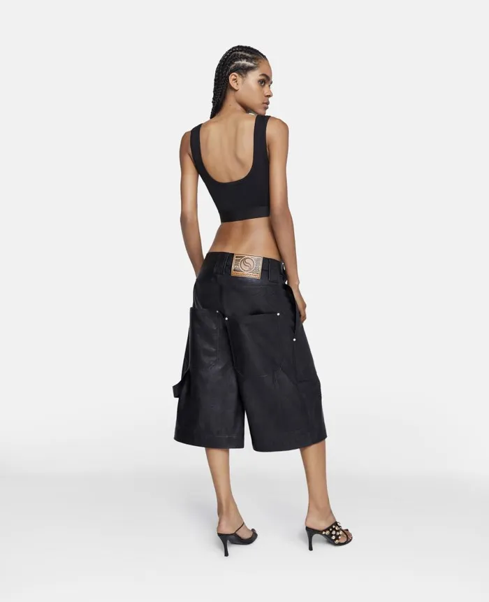 Women Shirts And Tops Stella McCartney SWave Tape Crop Top Black