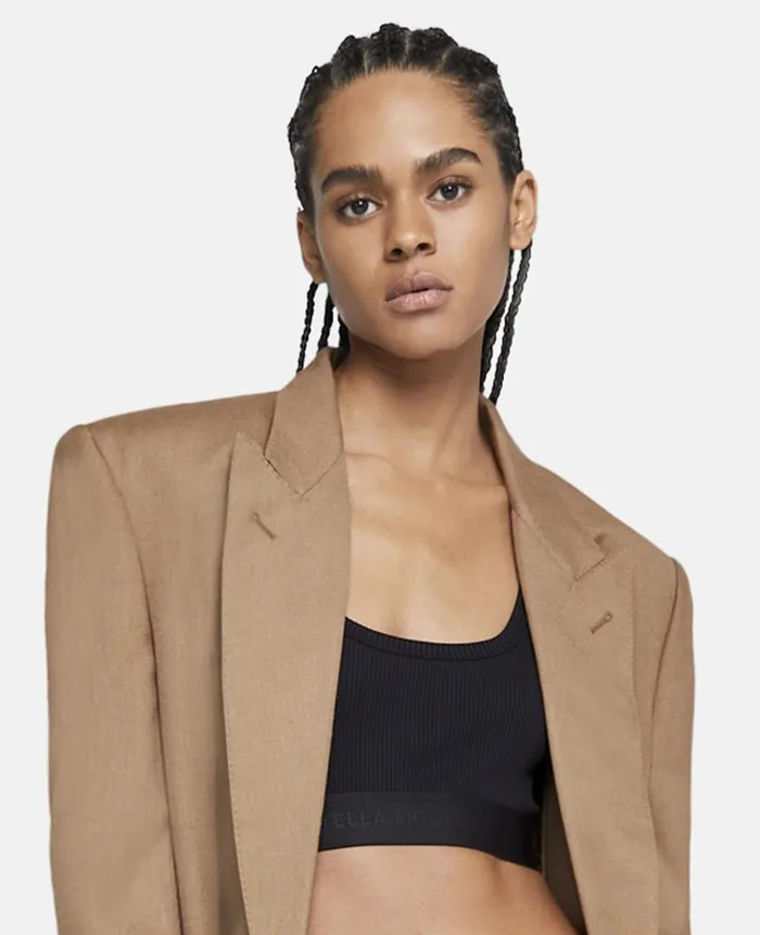 Women Shirts And Tops Stella McCartney SWave Tape Crop Top Black