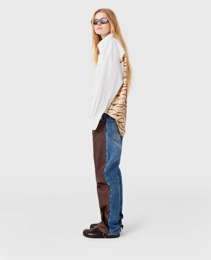 Women Shirts And Tops Stella McCartney Tiger Print Panel Shirt Natural Tiger Print
