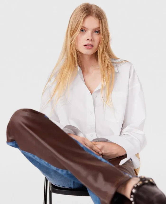 Women Shirts And Tops Stella McCartney Tiger Print Panel Shirt Natural Tiger Print